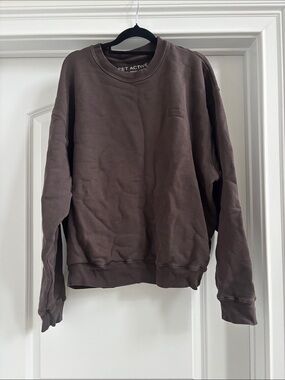 SET Active Brown Crewneck Pullover Sweatshirt